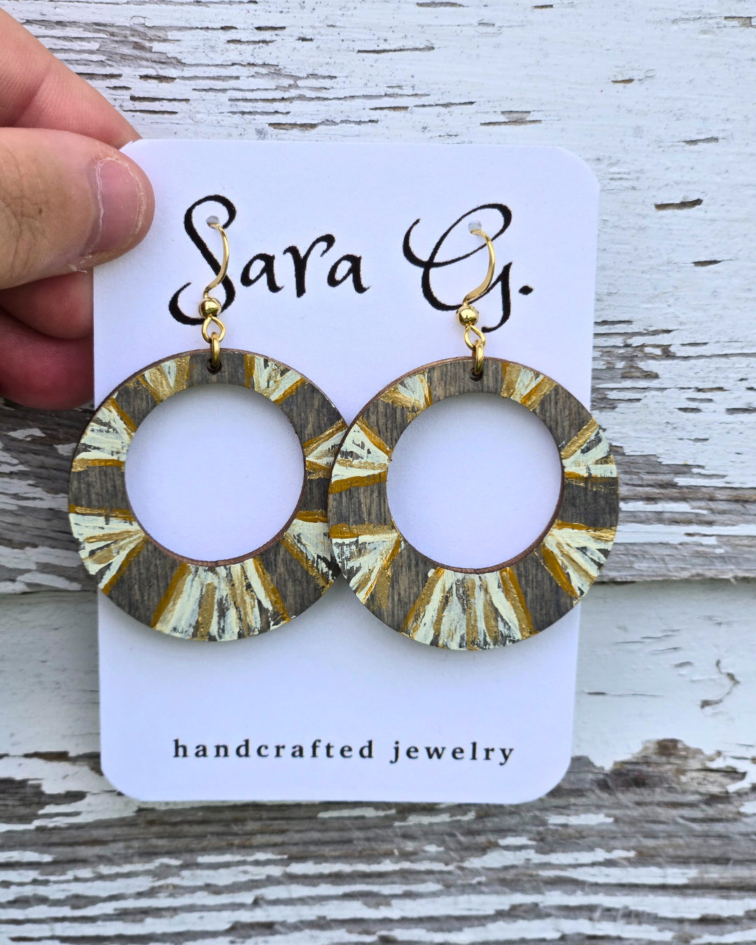 Hand-Painted Sunrise Hoop Earrings by Sara G.