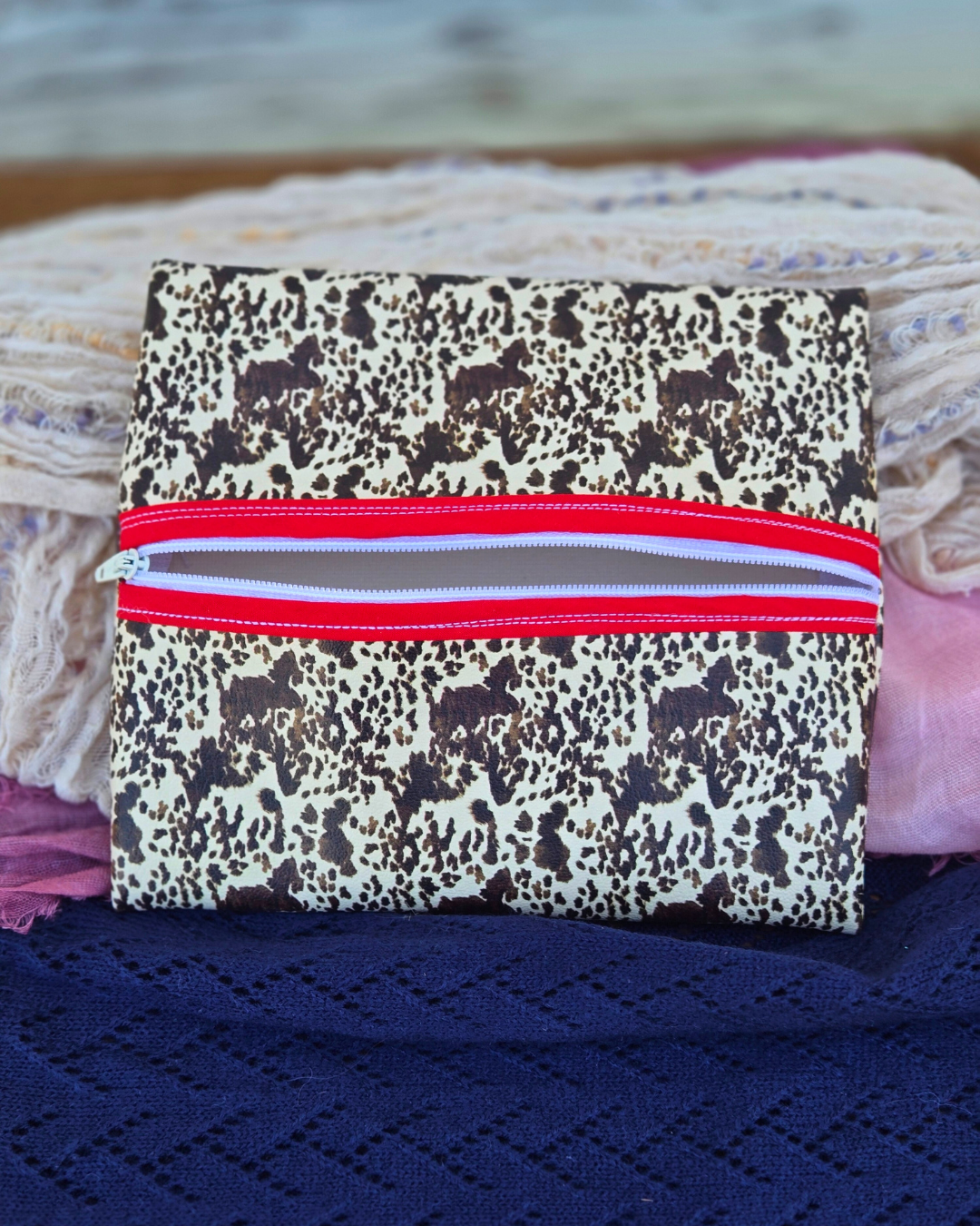 Cow Print Zipper Handbag β Handmade & Bold πβ€οΈ