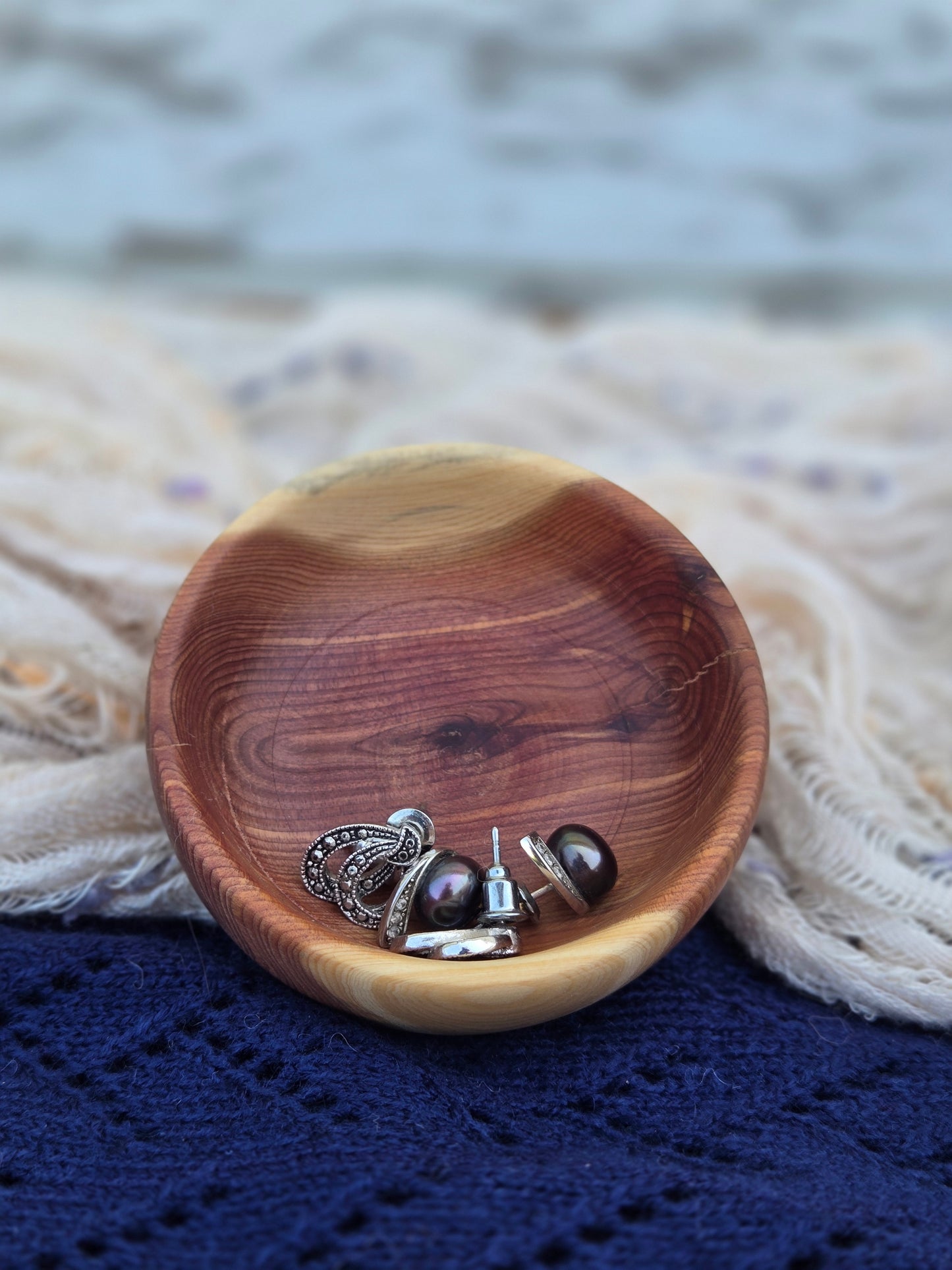 Hand-Turned Cedar Trinket Dish