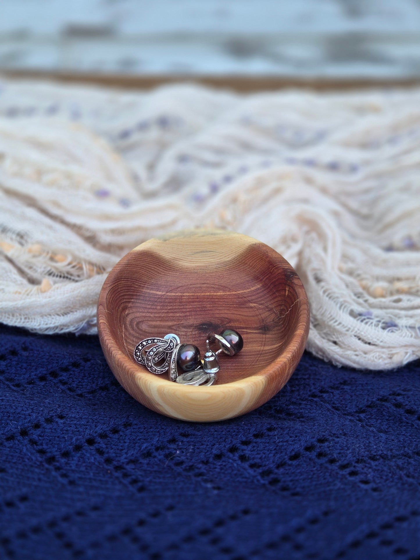 Hand-Turned Cedar Trinket Dish