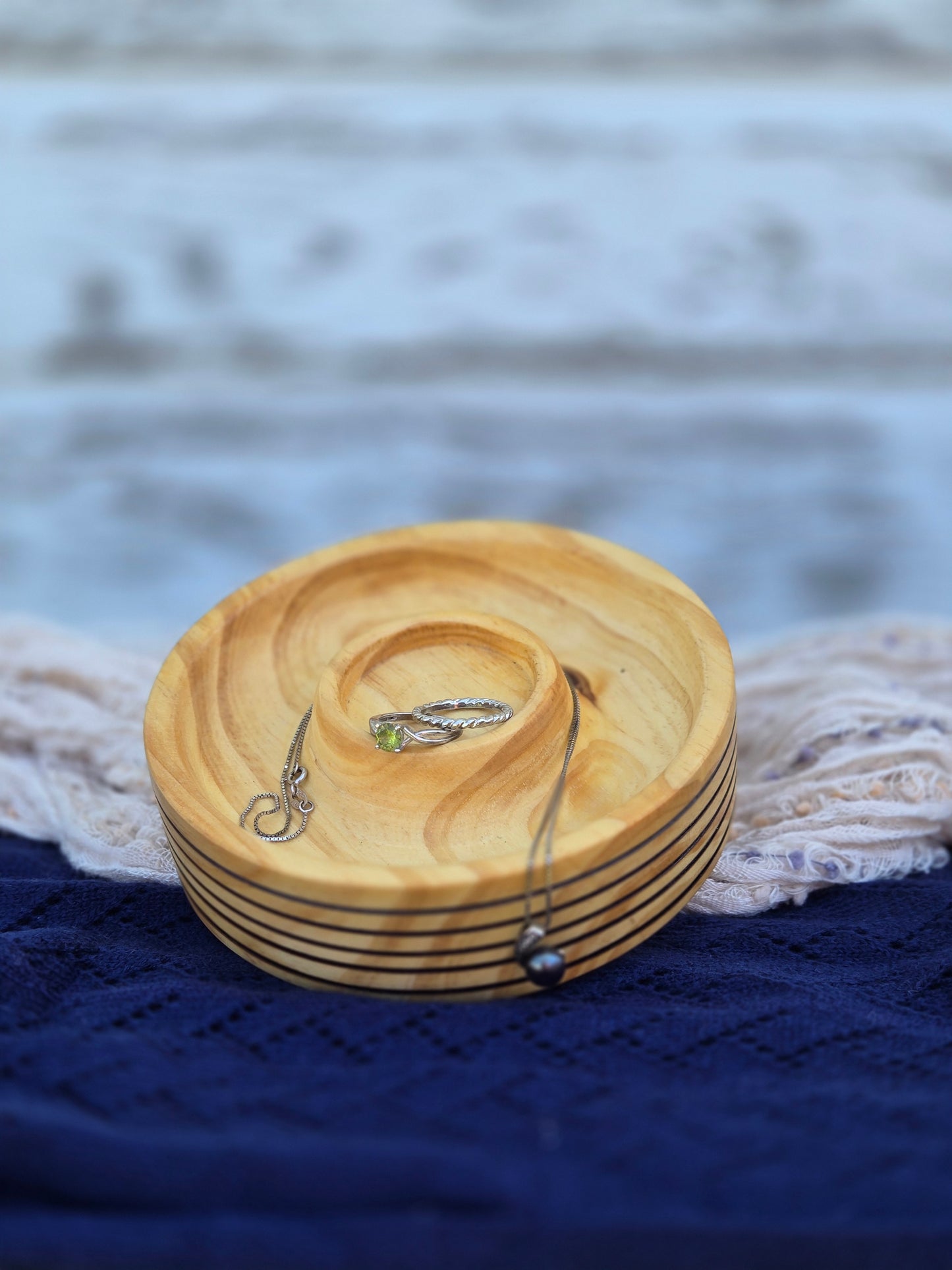 Spiral Grove Jewelry Dish – Hand-Turned Pine