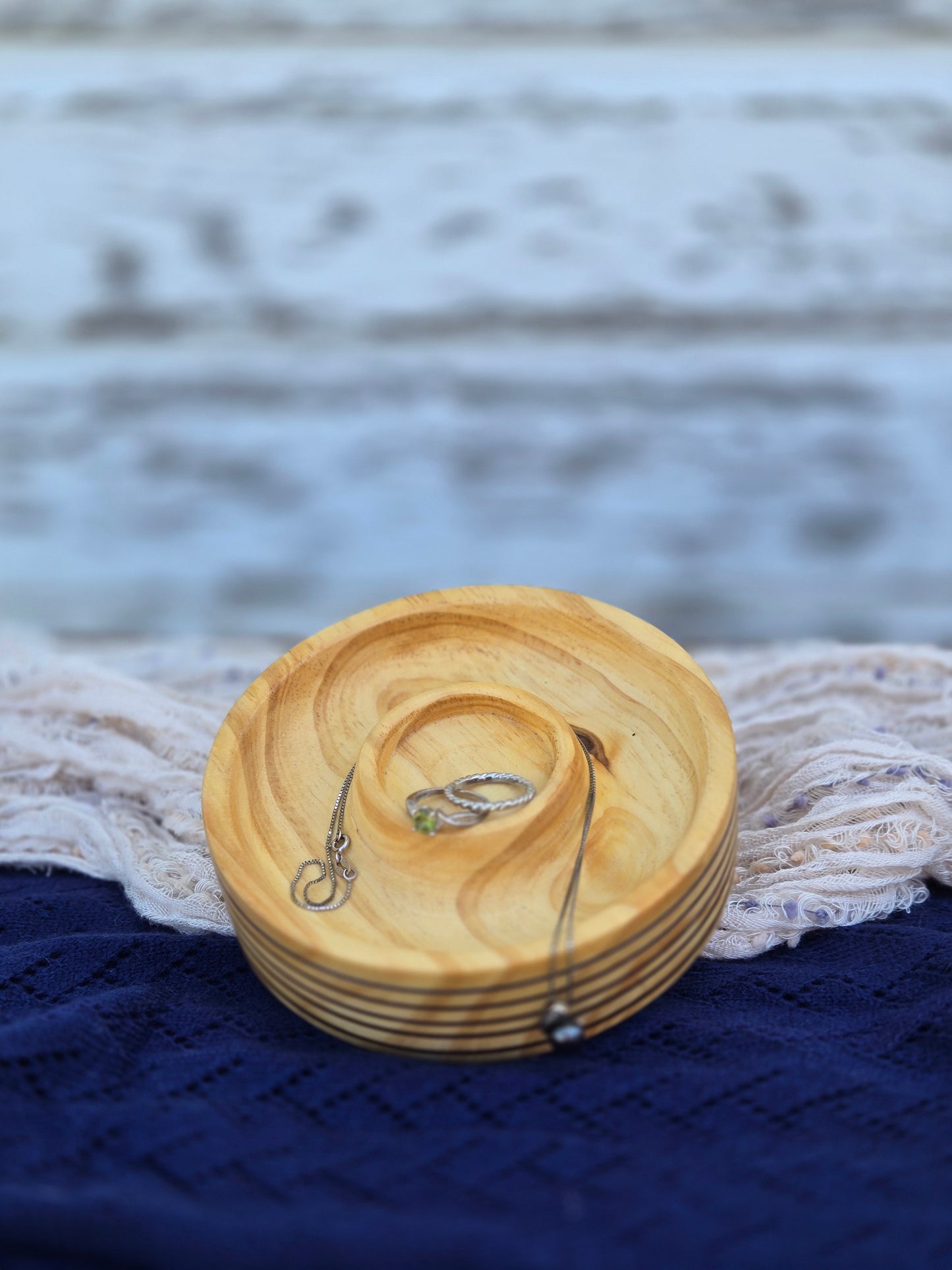 Spiral Grove Jewelry Dish – Hand-Turned Pine
