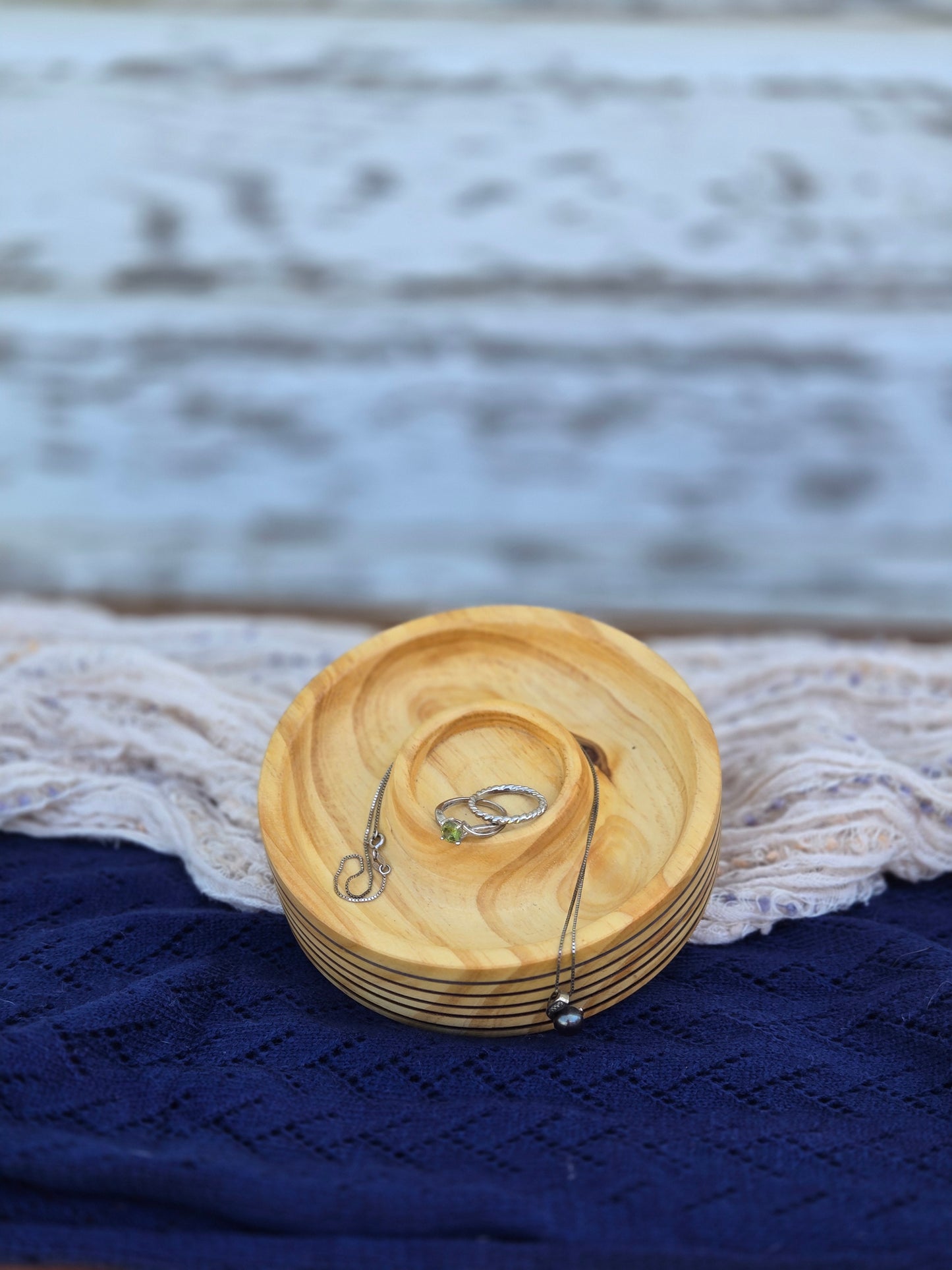 Spiral Grove Jewelry Dish – Hand-Turned Pine