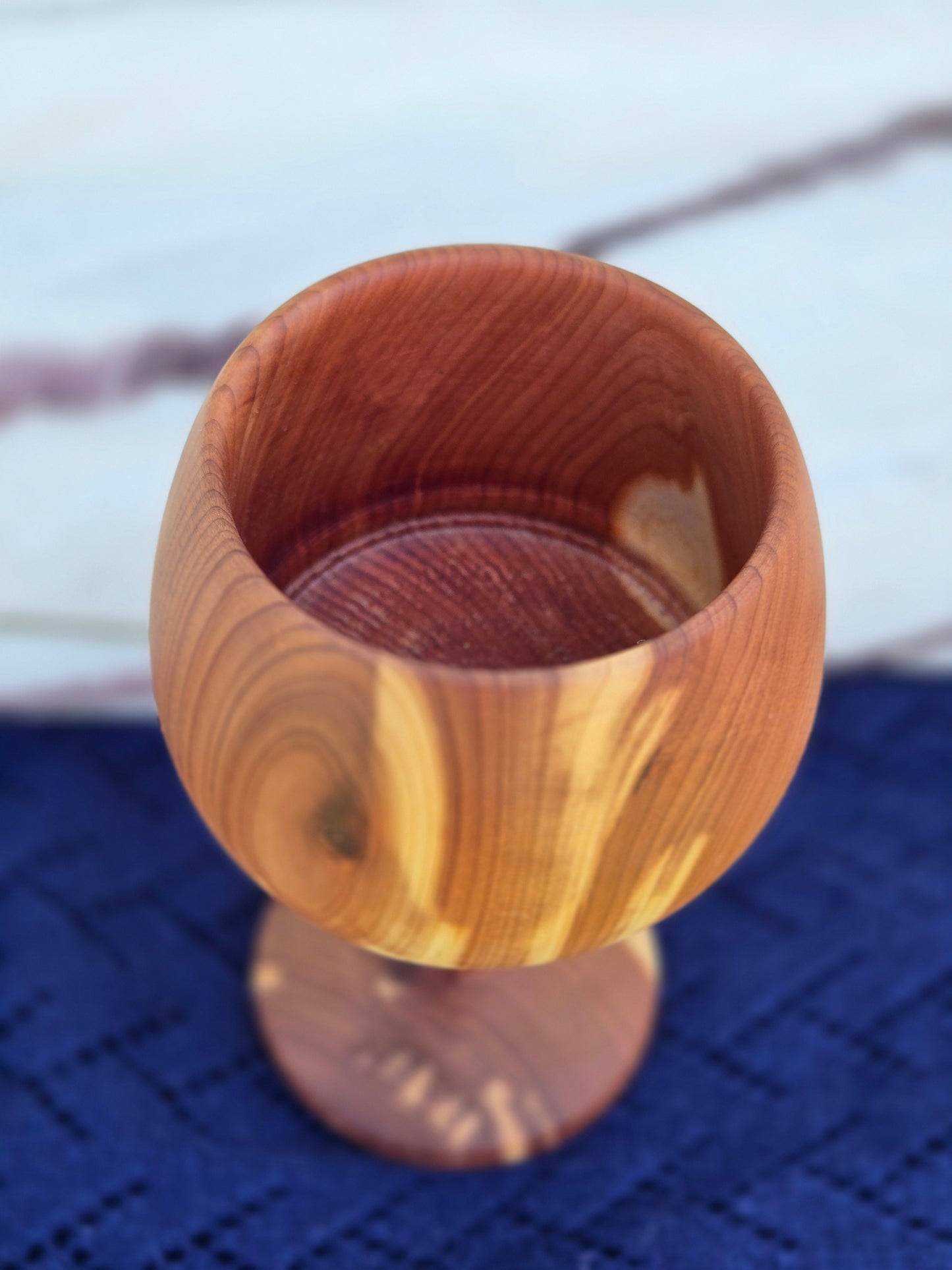 Hand-Turned Wooden Wine Glass – Large