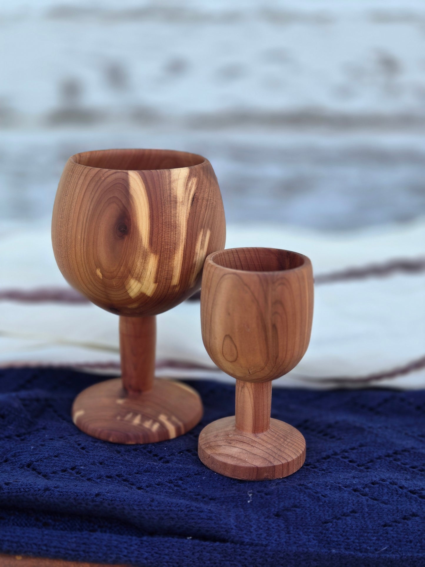 Hand-Turned Wooden Wine Glass – Large