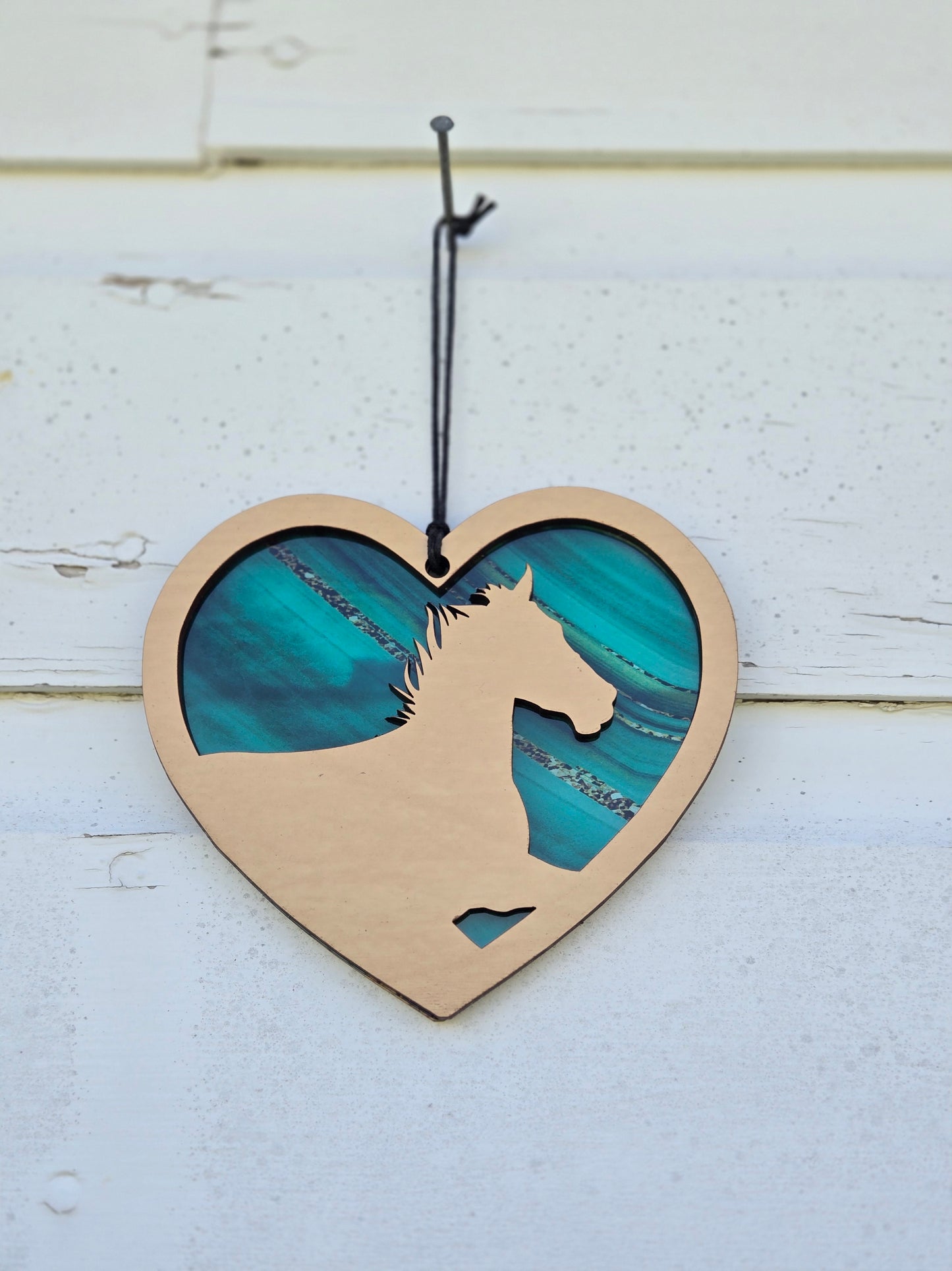 Heart & Horse Laser-Cut Suncatcher