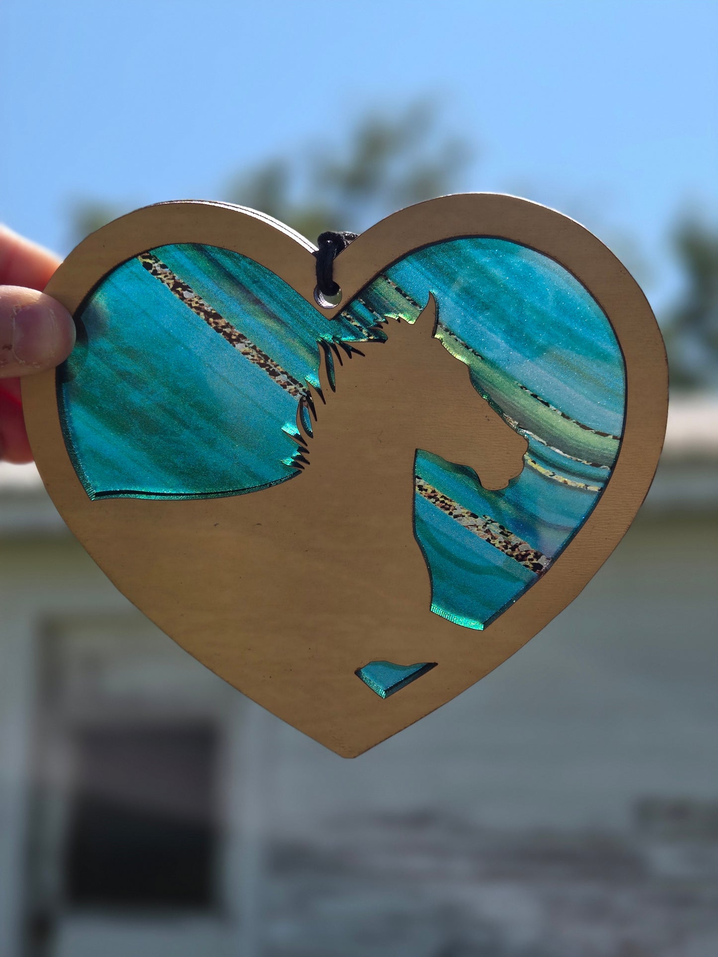 Heart & Horse Laser-Cut Suncatcher