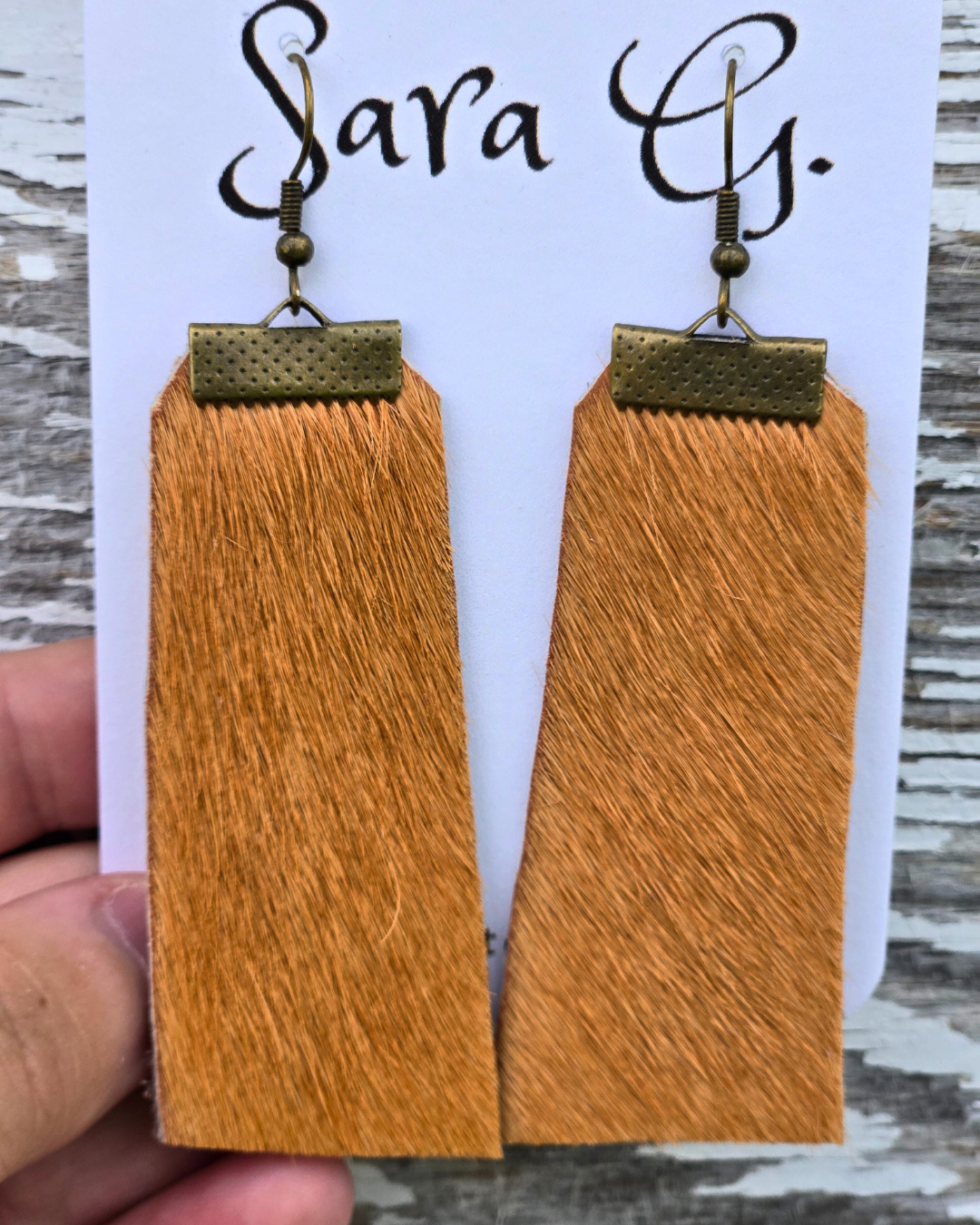 Golden Prairie Cowhide Earrings