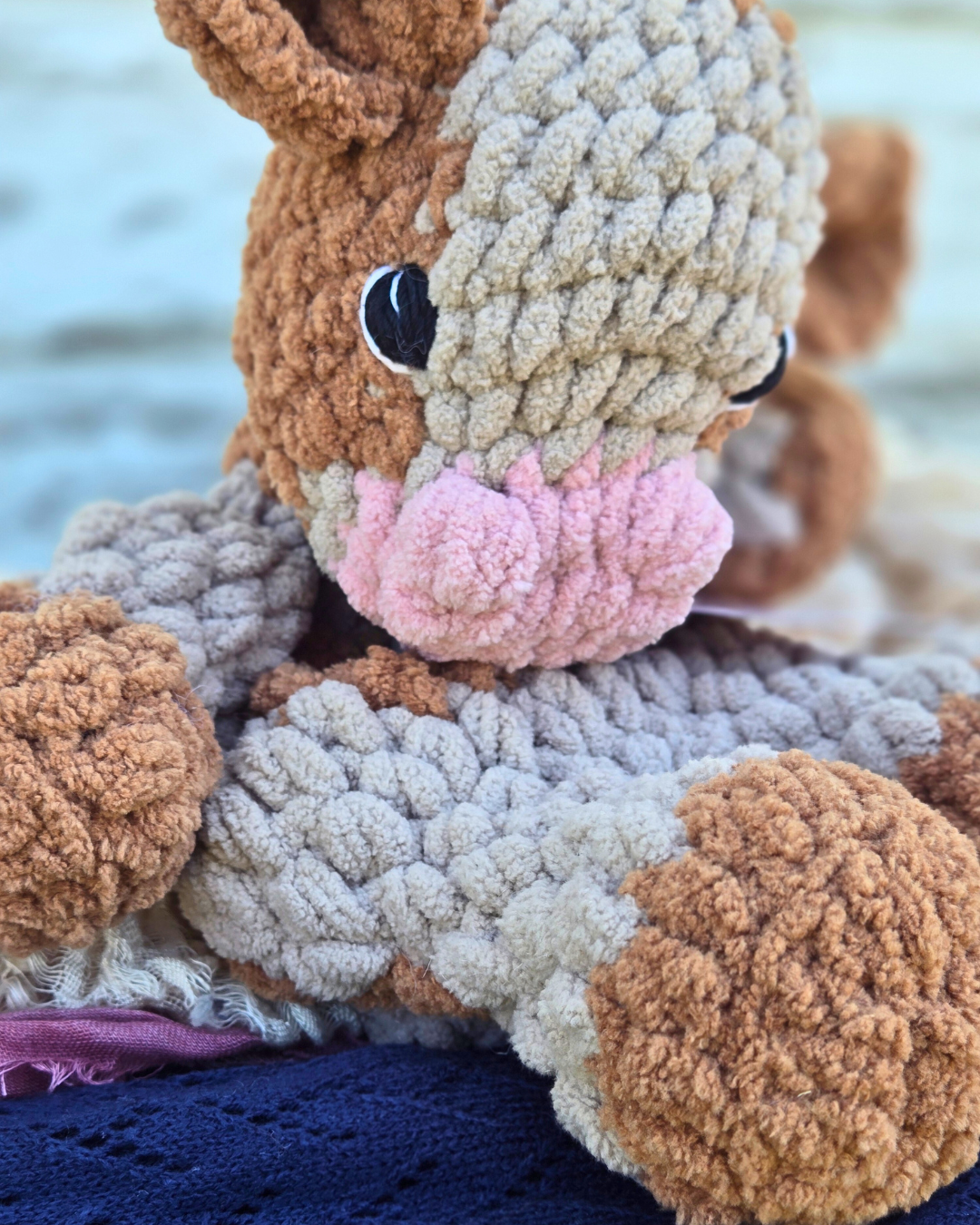 Handmade Crochet Snuggler Cow – Safe for All Ages 🐮✨
