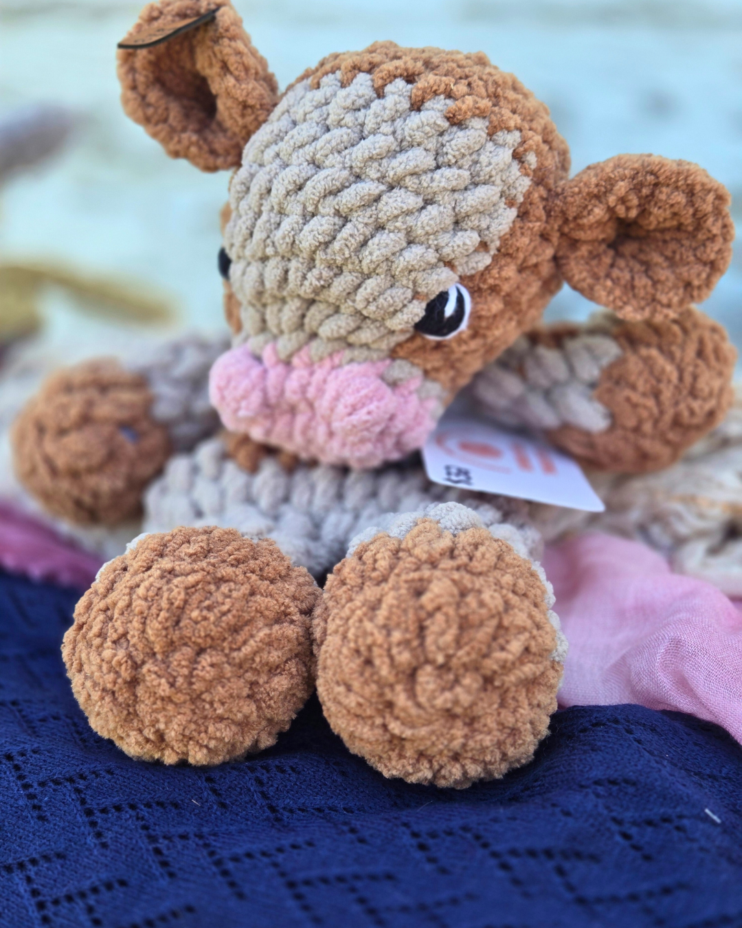 Handmade Crochet Snuggler Cow – Safe for All Ages 🐮✨