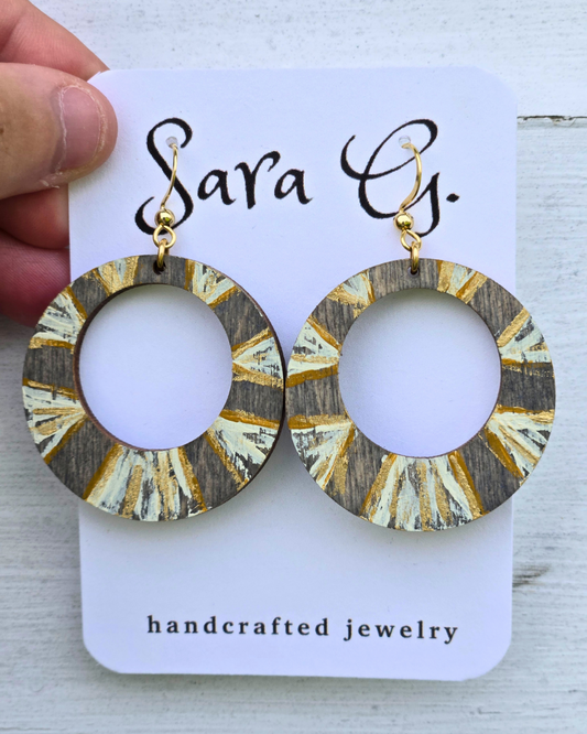 Hand-Painted Sunrise Hoop Earrings by Sara G.
