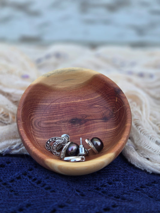 Hand-Turned Cedar Trinket Dish