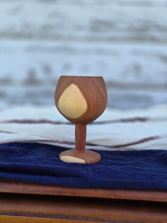 Hand-Turned Wooden Wine Glass – Large