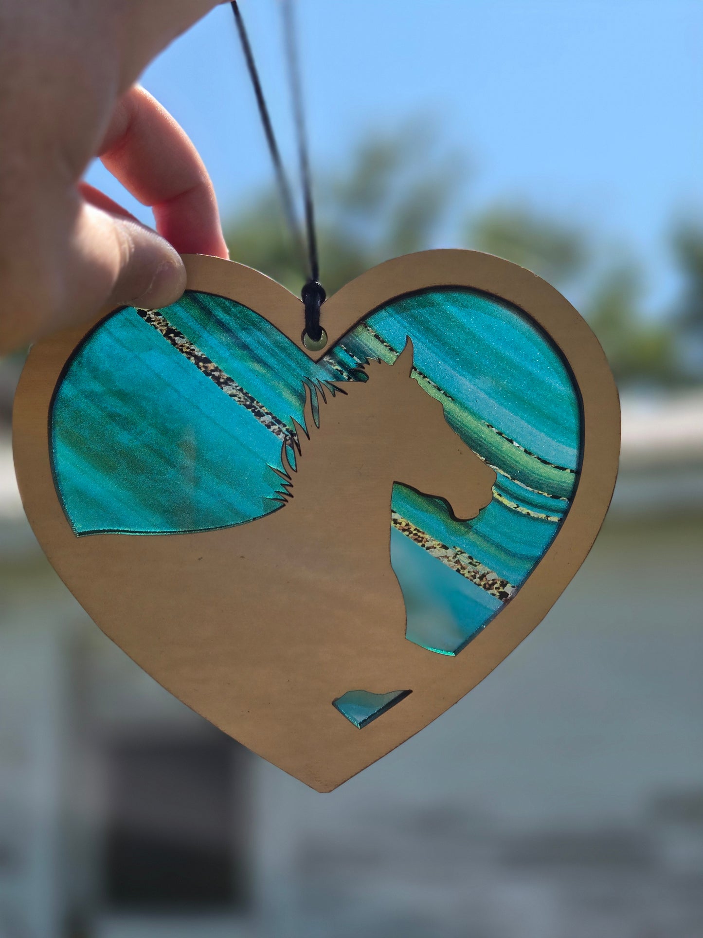 Heart & Horse Laser-Cut Suncatcher