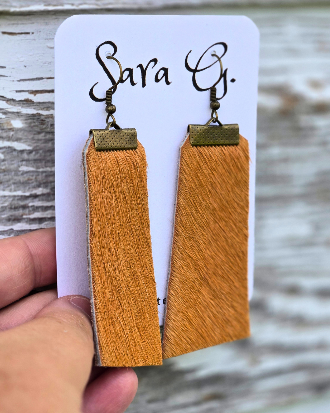 Golden Prairie Cowhide Earrings