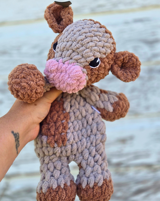 Handmade Crochet Snuggler Cow – Safe for All Ages 🐮✨